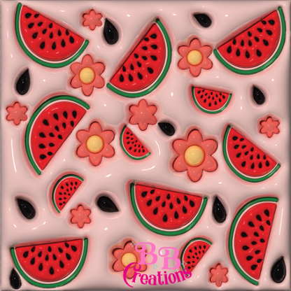 Watermelon flowers 3D Patterned vinyl
