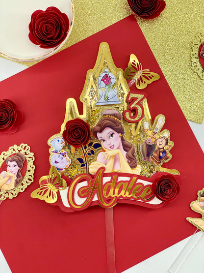 Belle princess luxury cake topper shaker