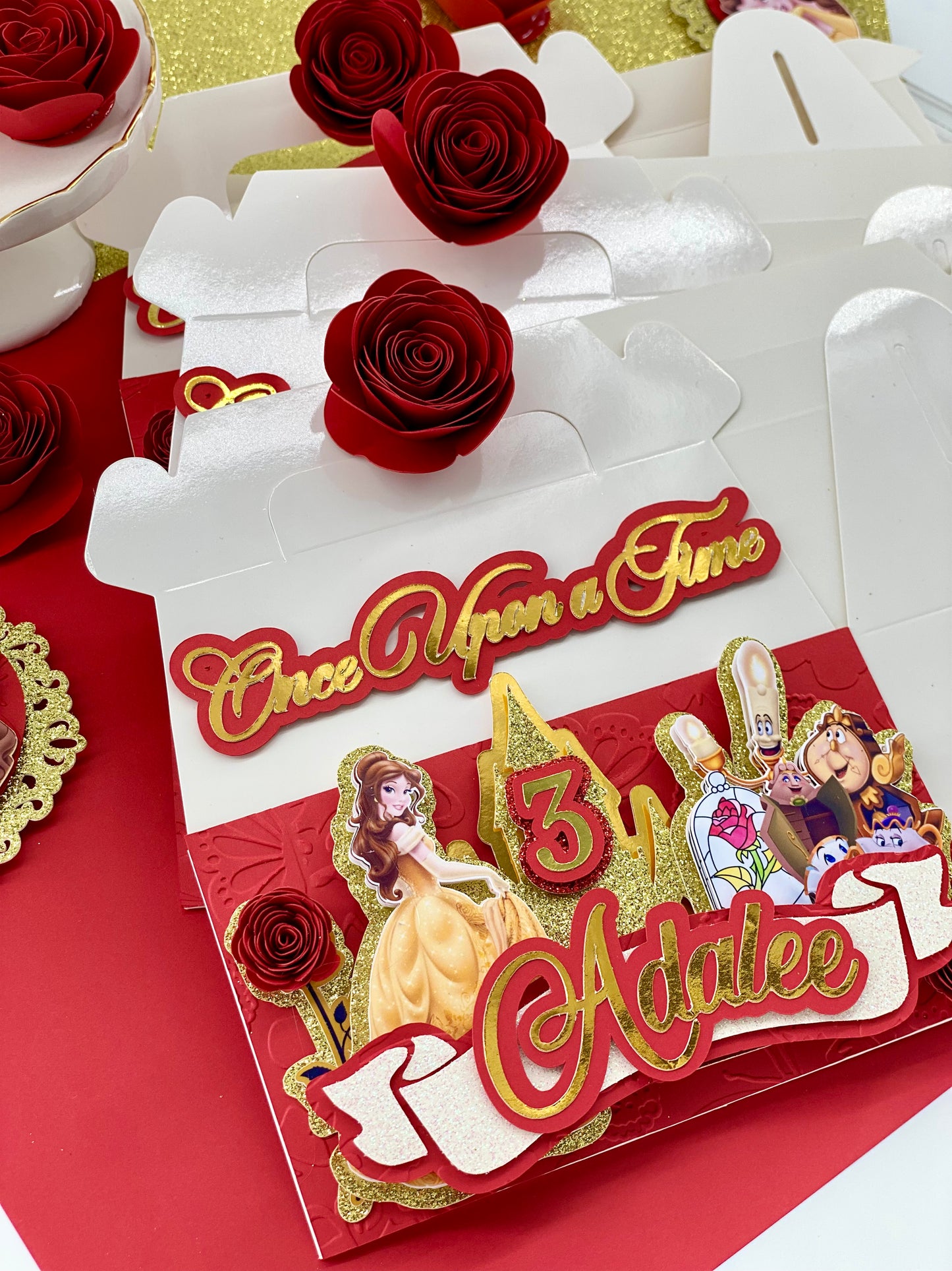 Belle princess favor boxes