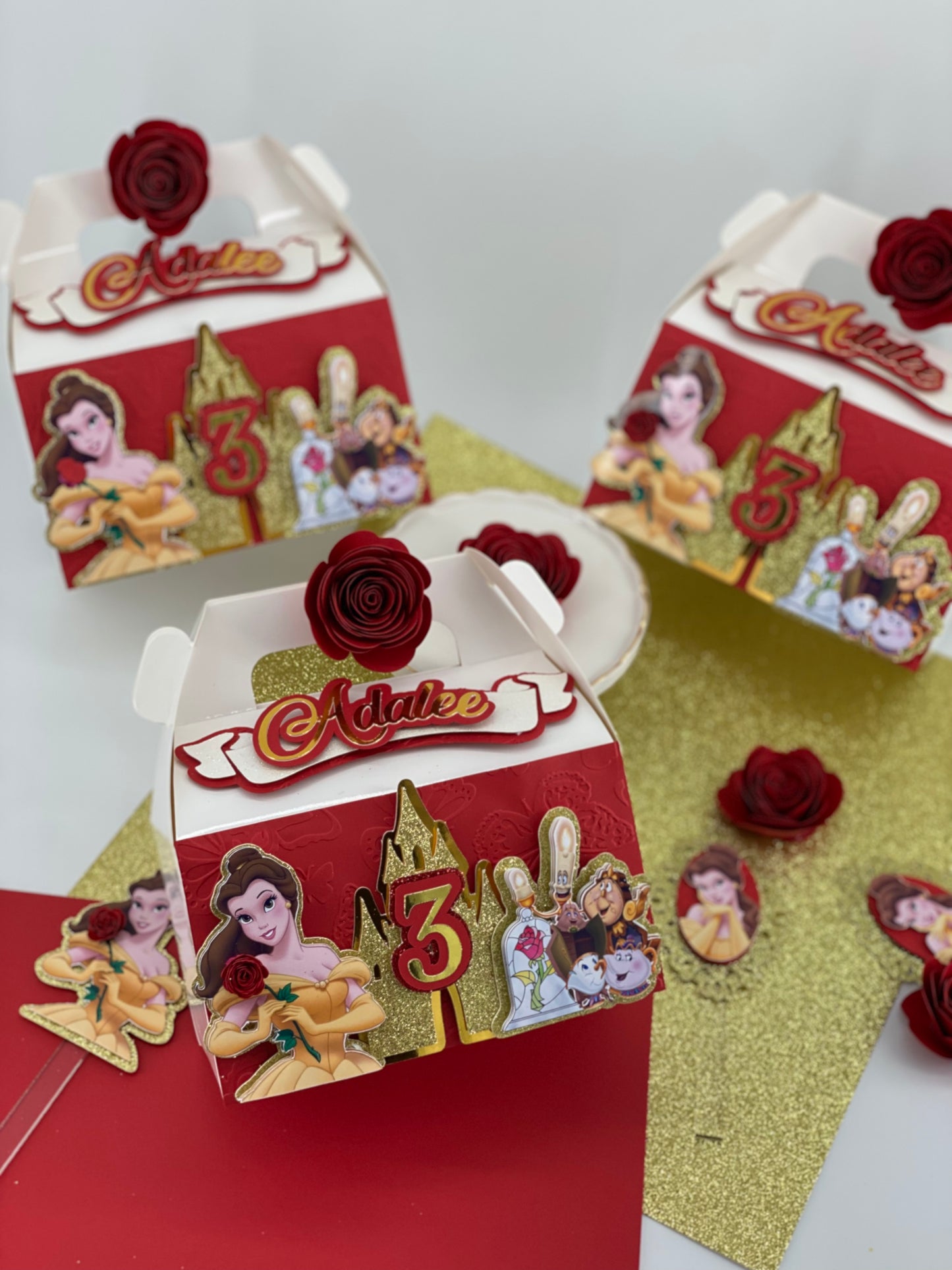 Belle princess favor boxes