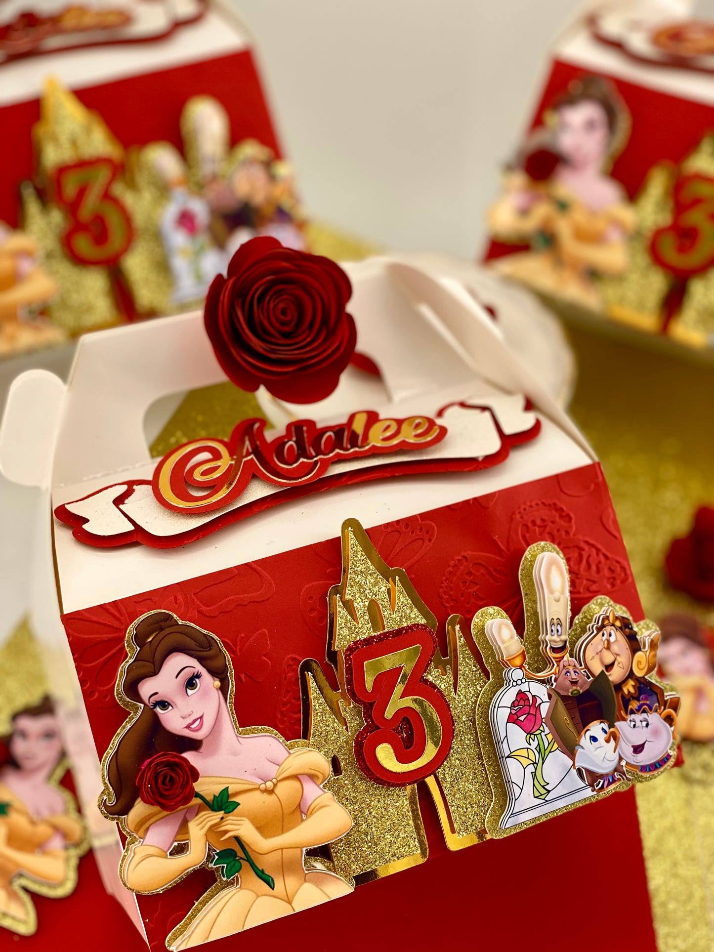 Belle princess favor boxes