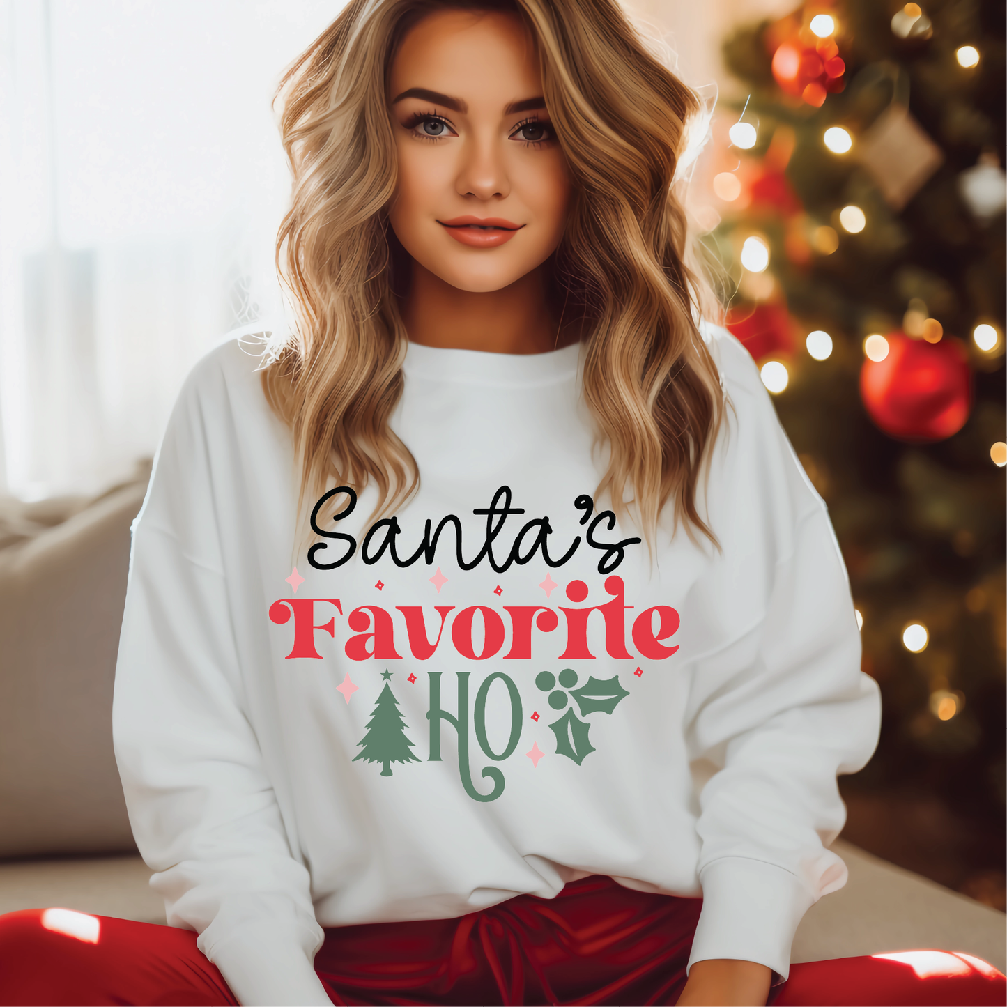 Santa's favorite Ho sweatshirt, Christmas clothing, Santa, apparel , Claus, favorite