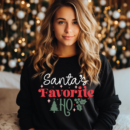 Santa's favorite Ho sweatshirt, Christmas clothing, Santa, apparel , Claus, favorite