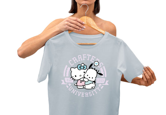 Crafters university t shirt, Kawaii hello kitty shirt