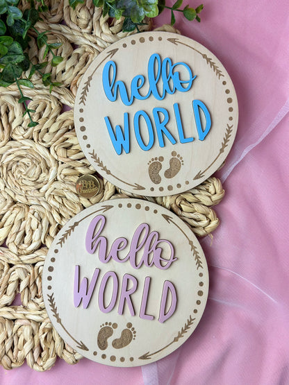 Hello Word Sign, welcome baby, baby sign, wood sign , hello word, baby shower