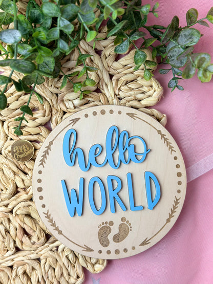 Hello Word Sign, welcome baby, baby sign, wood sign , hello word, baby shower