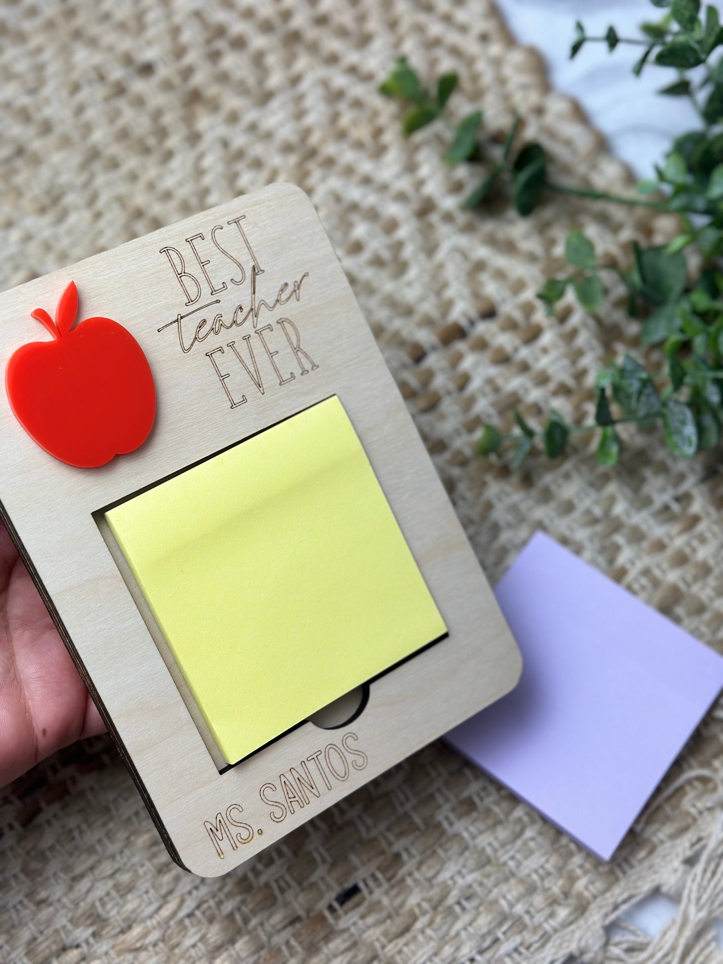 Sticky note holder, Teachers gifts, Back to school, teacher love, wood craft
