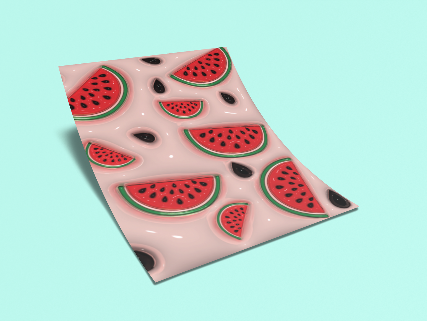 Watermelon puff sublimation wrap png, watermelon, cute cup, sublimation design, tumbler ideas