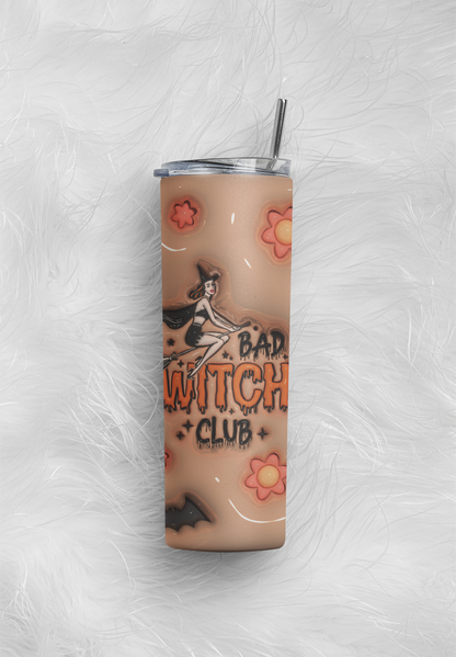 Bad witch club sublimation Wrap PNG tumbler design, Halloween design