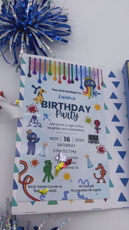 Invitation, Rainbow friends favor, invitation book