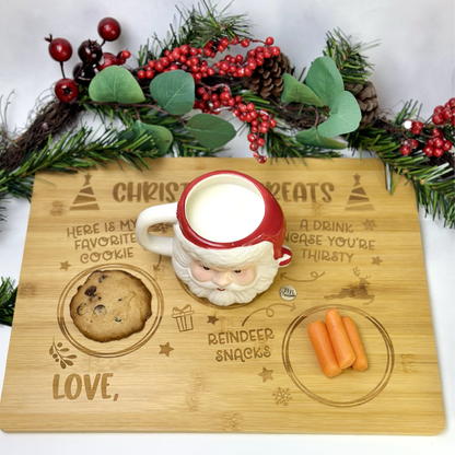Santa's Tray, Christmas , cookie for Santa, Christmas treats , wood tray, wood Christmas tray, milk for Santa