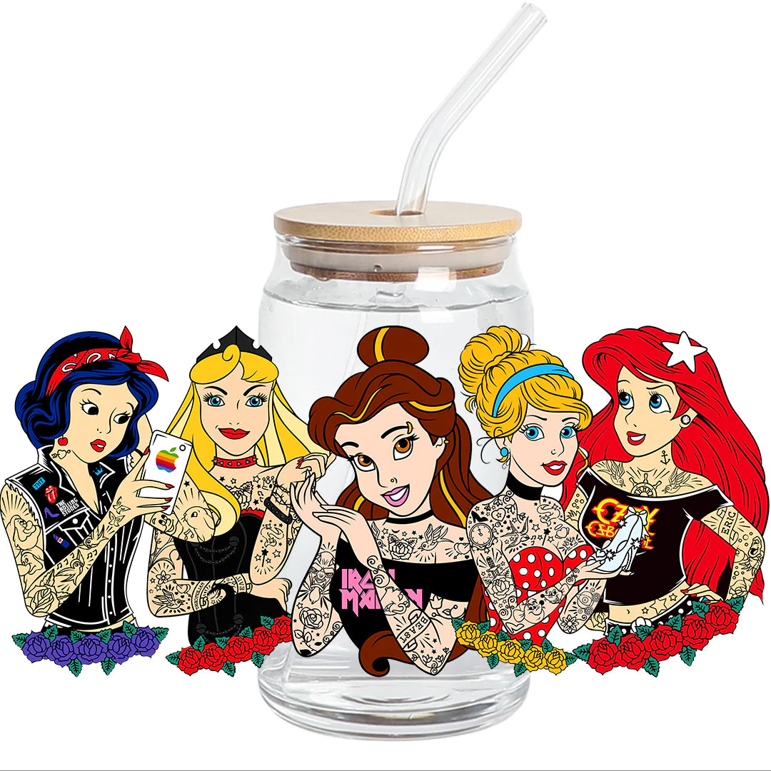 Bad girls princess, tattoo, bad girls, Libbey cup, Disney princess cup