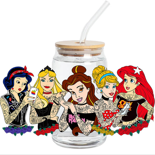 Bad girls princess, tattoo, bad girls, Libbey cup, Disney princess cup