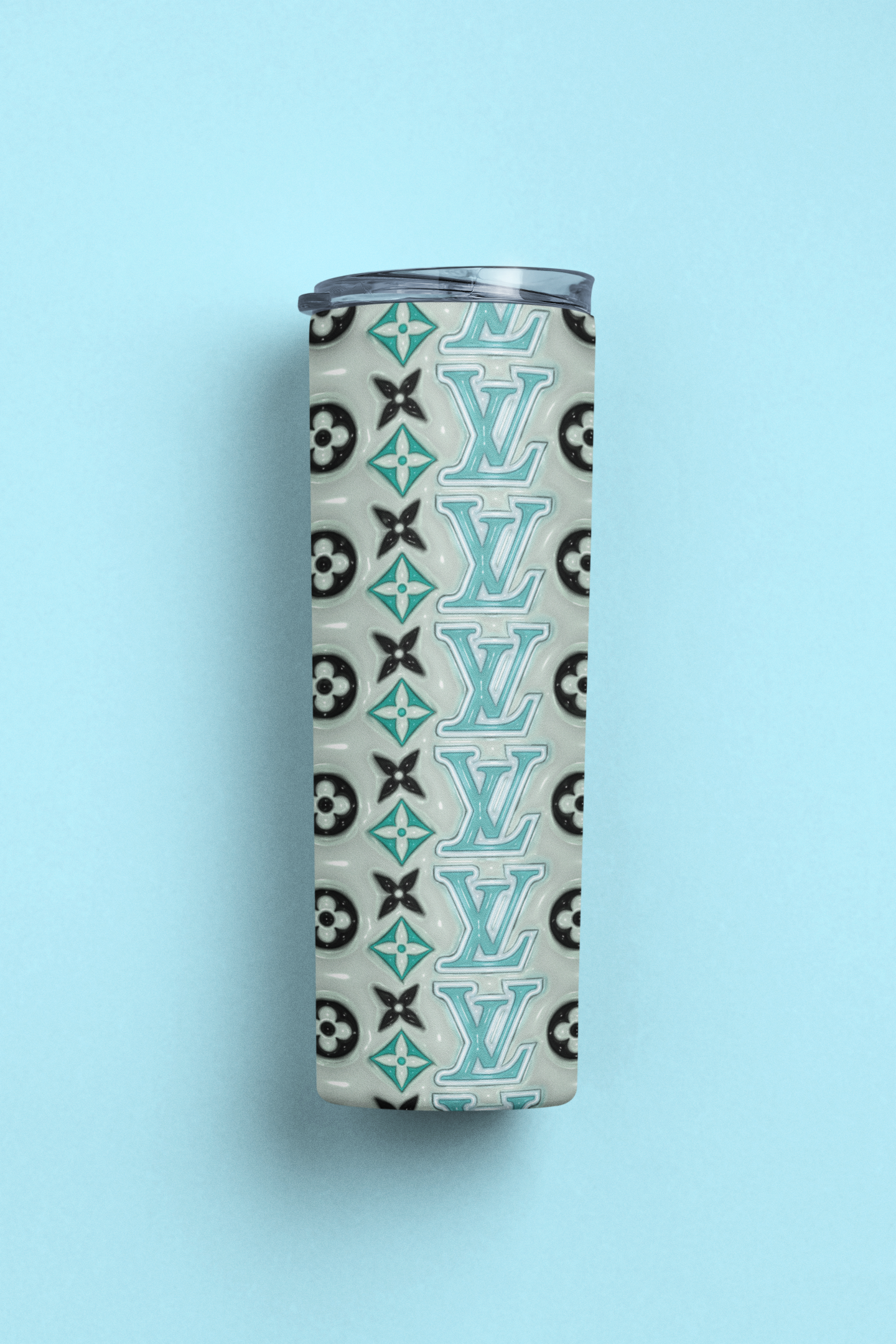 LV Blue Sublimation Wrap PNG, Luxury cup, sublimation design, tumbler ideas