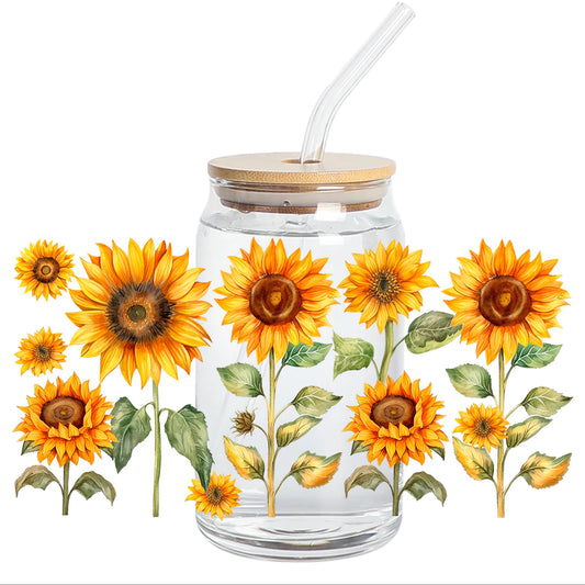 Sunflower glass cup